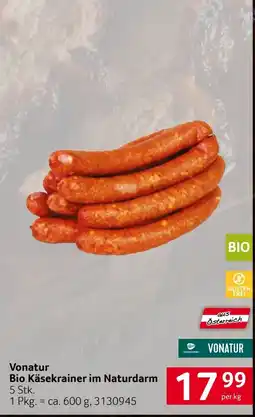 Transgourmet Vonatur Bio Käsekrainer im Naturdarm Angebot