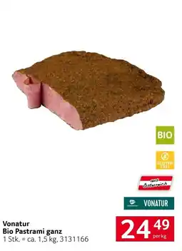 Transgourmet Vonatur Bio Pastrami ganz Angebot