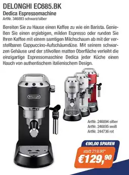 e-tec Delonghi Dedica Espressomachine Angebot