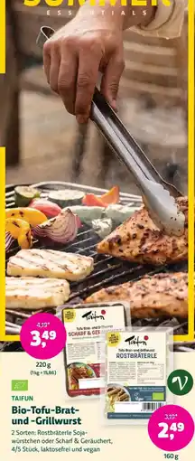 Denn's Biomarkt Taifun Bio-Tofu-Brat- und -Grillwurst Angebot