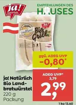 ADEG ja! Natürlich Bio Landbratwürstel Angebot
