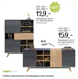 XXXLutz Highboard, B/H/T: ca. 100/134/40cm Angebot