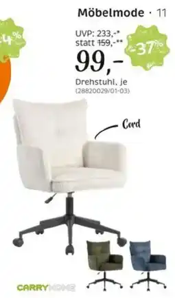 XXXLutz Drehstuhl Cord Angebot