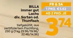Billa Billa immer gut Lachs div. Sorten od. Thunfisch Angebot