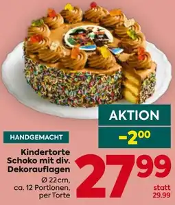 Billa Handgemacht Kindertorte Schoko mit div. Dekorauflagen Angebot