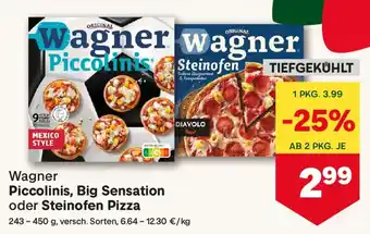 MPreis Wagner piccolinis, big sensation oder steinofen pizza Angebot