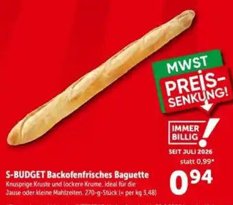 S-BUDGET Backofenfrisches Baguette