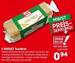 Interspar S-Budget Toastbrot Angebot