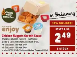 Interspar Spar enjoy Chicken Nuggets 6er mit Sauce Angebot