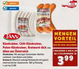 Interspar TANN Käsekrainer Angebot