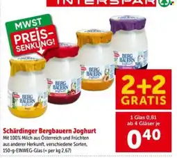 Interspar Schärdinger Bergbauern Joghurt Angebot