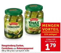Interspar Hengstenberg Gurken, Cornichons oder Bohnenpeperoni Angebot