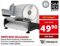 Interspar SIMPEX BASIC Allesschneider Angebot