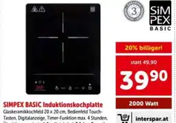 Interspar SIMPEX BASIC Induktionskochplatte Angebot
