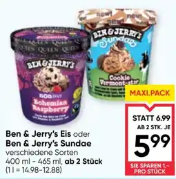 Maximarkt Ben & Jerry's Eis Angebot