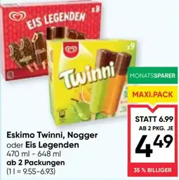 Maximarkt Eskimo Twinni, Nogger oder Eis Legenden Angebot