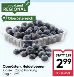 Maximarkt Oberösterr. Heidelbeeren Angebot