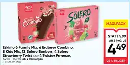 Maximarkt Eskimo, 6 erdbeer combino, 8 kids mix, 12 solero bonbon, 4 solero strawberry twist oder 4 twister Angebot