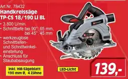 Zgonc Handkreissäge TP-CS 18/190 Li BL Angebot