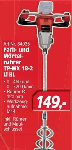Zgonc Farb- und Mörtelrührer TP-MX 18-2 Li BL Angebot