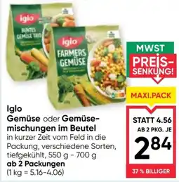 Maximarkt Iglo Gemüse oder Gemüse-mischungen im Beutel Angebot