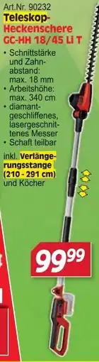 Zgonc Teleskop-Heckenschere GC-HH 18/45 Li T Angebot