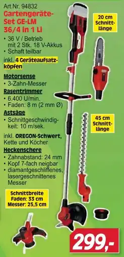 Zgonc Gartengeräte-Set GE-LM 36/4 in 1 Li Angebot
