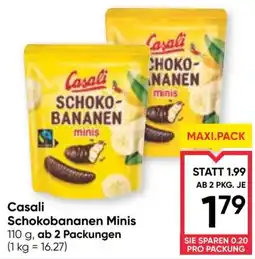 Maximarkt Casali Schokobananen Minis Angebot