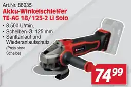 Zgonc Akku-Winkelschleifer TE-AG 18/125-2 Li Solo Angebot