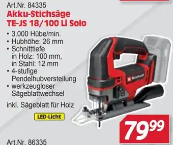 Zgonc Akku-Stichsäge TE-JS 18/100 Li Solo Angebot
