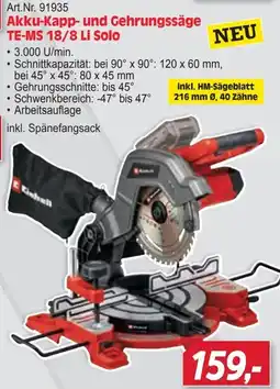 Zgonc Cebell Akku-Kapp- und Gehrungssäge TE-MS 18/8 Li Solo Angebot