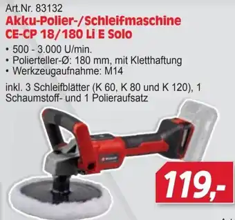 Zgonc Akku-Polier-/Schleifmaschine CE-CP 18/180 Li E Solo Angebot