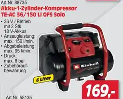 Zgonc Akku-1-Zylinder-Kompressor TE-AC 36/150 LI OFS Solo Einhell Angebot