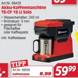 Zgonc Akku-Kaffeemaschine TE-CF 18 Li Solo Einhell Angebot