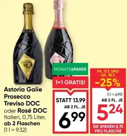 Maximarkt Astoria Galie Prosecco Treviso DOC oder Rosé DOC Angebot