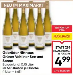 Maximarkt Gebrüder Nittnaus Grüner Veltliner See und Sonne Angebot