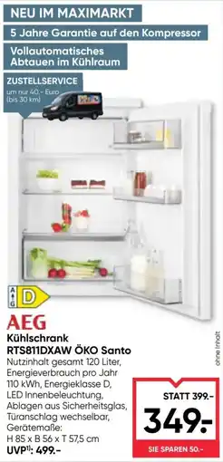 Maximarkt AEG Kühlschrank RTS811DXAW ÖKO Santo Angebot