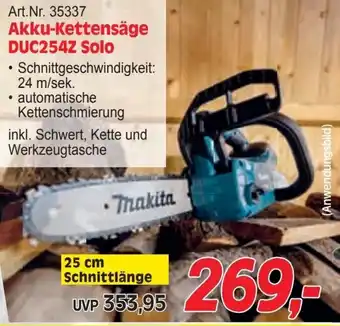 Zgonc Akku-Kettensäge DUC254Z Solo Makita Angebot