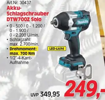 Zgonc Akku-Schlagschrauber DTW700Z Solo Angebot