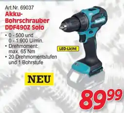 Zgonc Akku-Bohrschrauber DDF490Z Solo Angebot