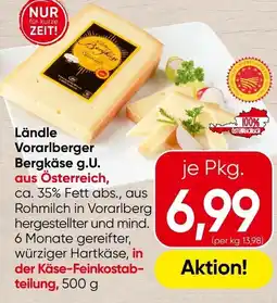 Spar Ländle Vorarlberger Bergkäse g.U. Angebot