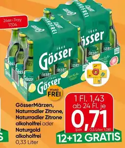Spar GösserMärzen, Naturradler Zitrone, Naturradler Zitrone alkoholfrei oder Naturgold alkoholfrei Angebot