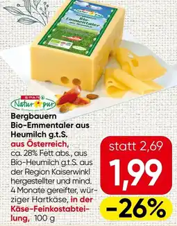 Spar Bergbauern Bio-Emmentaler aus Heumilch g.t.S. Angebot