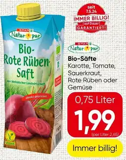 Spar Natur pur Bio-Rote Rüben-Saft Angebot