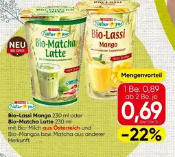 Spar Bio-Lassi Mango oder Bio-Matcha Latte Angebot