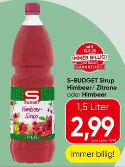 Spar S-Budget Himbeer-Sirup Angebot
