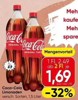 Spar Coca-Cola Limonaden Angebot