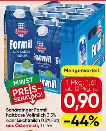 Spar Schärdinger Formil haltbare Vollmilch Angebot