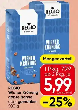 Spar Regio Wiener Krönung ganze Bohne Angebot