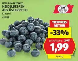 Hofer Heidelbeeren aus Österreich Angebot